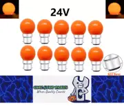 10 x Orange 24V B22 1W LED Bubble Globe Frosted Orange Lens sign party (10pcs)
