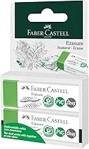 Faber-Castell Eraser Erasure PVC-Free & Dust-Free - Blister Card of 2