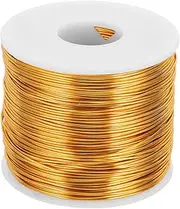 uxcell 18 Gauge Anodized Aluminum Craft Wire Bendable Bonsai Training Wire 492 Feet 1mm for Sculpting Crafts Wreath Floral Beading Jewelry Making, Yellow