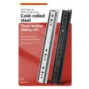 1 Pair Steel Drawer Slides Silent Buffer Ball Bearing Cabinet Hardware Durable