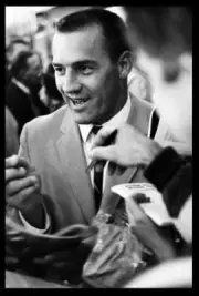 Green Bay Packers Fullback Jim Taylor signs autographs after the S- Old Photo 4