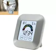 Digital Hygrometer Thermometer Indoor Humidity Temperature Time Monitor With LCD