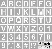 Alphabet Letter and Number Stencils 5 Inch - 40 Pack Large Letters