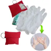 Keychain Resuscitator Face Shield Emergency First Aid CPR Mask Care To-JL