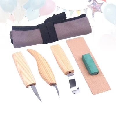 5 Pcs Engraving Tool Set Woodcarving Tools Beginners Kit Hand Chisel Knife