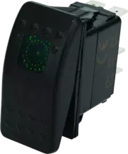 Dragonfire Racing 520983 Lighted On/Off Rocker Switch Green Lite