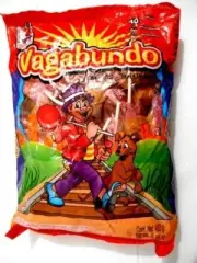 Vagabundo Hard Candy Lollipop w/Chilli Powder Mexican Candy 40 pc 20+20