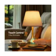 ONEWISH Touch Table Lamp for Bedroom, 3-Way Dimmable Gold Bedside Lamps for N...