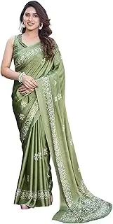 [Mithila Root] Indian Women's Casual Wear Saree Chiffon Silk Blend Floral Sari With Unstitched Blouse Piece