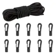1/4" x 26' Elastic Bungee Shock Cord Kayak Stretch String Rope w/ Hooks for Boat