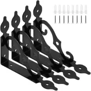 4 Pcs L Bracket Decorative Shelf Brackets Wall Mounted L Shape Floating Shelf...