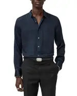 John Varvatos Albany Button Front Silk Shirt