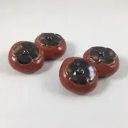 SET of 2 PCS. Japanese Ceramic Chopstick Rest Orange Persimmon Made in Japan