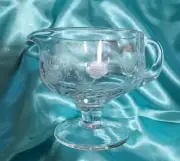 NEW Crystal Glass Large FOOTED Gravy Boat BOHEMIA BEAUTIFUL!