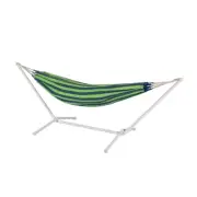 Double Hammock Kit Polycotton Steel Frame Stand Adjustable 140x190cm 200kg NEW