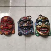Ethnic Wind Smiling Buddha Masks Traditional Culture Pure Hand Sculpture