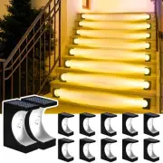 Solar Step Lights Outdoor - 12 Pack Waterproof Stair Light Outside Warm White...