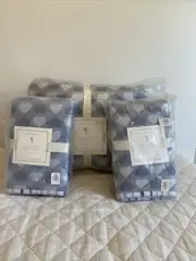 NEW Pottery Barn Kids 3 Pc SET HAZEL HEART Quilt Twin Euro Standard Shams