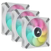 Corsair iCUE ML120 RGB ELITE 120mm PWM White Fan - 3 Pack + Lighting Node CORE