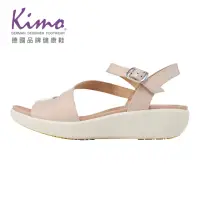 在飛比找momo購物網優惠-【Kimo】修飾腳背繫帶漆皮涼鞋(杏 KBJSF087220
