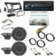Alpine Single DIN Car Stereo, Install Kit & 4 Speakers for 2006-11 Honda Civic