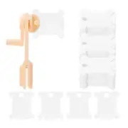 150pcs Plastic Embroidery Floss Bobbins with Bobbin Winder, White