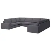 KIVIK u-shaped sofa, 7-seat, Gunnared medium grey