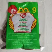 McDonald's Happy Meal Toy ty 1993 Teenie Beanie # 9 Claude The Crab NIP 1999