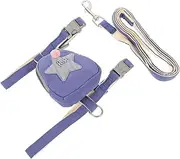 Happyyami Dog Backpack Leash Cat Run Adjustable Cat Vest Pet Self Carrier Rucksack Traction Leash Pet Supplies Escape Proof Dog Escape Rope Doggie Outdoor Breed Belt Bell Kitten Blue Nylon