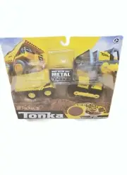 Tonka Mini Movers Metal Movers Combo Pack Mighty Bull Dozer and Front Loader NEW