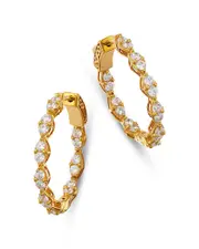 Bloomingdale's Fine Collection Diamond Inside Out Hoop Earrings in 14K Yellow Gold, 1.50 tcw