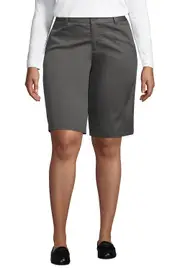 Lands' End Plus Size Plain Front Blend Chino Shorts in Arctic Gray at Nordstrom, Size 18W