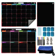 Dry Erase Magnetic Calendar for Fridge-Chalkboard Calendar, Magnetic Memo Board