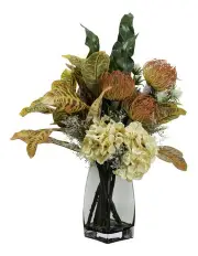 [Fusion] 63cm Hydrangea and Croton Mixed Arrangement Flowers in Multi