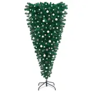 Upside-down Artificial Pre-lit Christmas Tree with Ball Set 180 cm