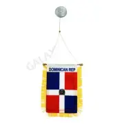 Dominican Republic Flag Mini Banner / Double Sided Mini Car Window Flag