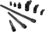 9 PCS Socket Accessory Set, Includes 3/8" Impact Drive Extension Bar Set, 1/4",