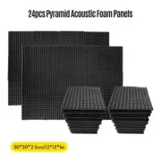 24pcs High Density Studio Acoustic Foam Panels Sound Insulation Fire Retardant
