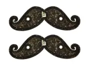 Shwings Shoe Accessories: Black Sparkle Handlebar Mustache