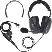Overhead Walkie Talkie Headphones, Foldable Noise Cancelling Headset with Push to Talk K Connector, Boom Automatic Pickup Mic, for RT22 RT21 RT68 BF F8HP UV 5R UV 82H