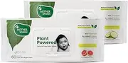 Mother Sparsh Natural Care Baby Wipes I 100% Plant Made Fabric From Forest Land | Gentle + Cleanse (with Grapefruit) & Fresh + Cleanse (Cucumber) Wet Wipes For Baby I Cotton Cloth Like Bigger Sheets | 60 Pcs each (Pack of 2)