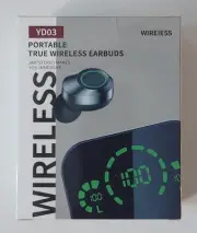 YD03 True Wireless Earbuds w/ 360° Sound & Green LED Charging Display