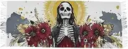 [AIXIWAWA] Women's Pashminas Scarf Sun Flower Skull Print, Shawls Wrap Lightwight with Tassel for Evening Dress Dinner Party, Multicolor