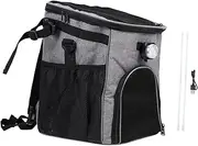 DRESSOOS Collapsible Pet Carrier for Bike Dog Bike Bag with Straps Convenient Pet Container for Grey