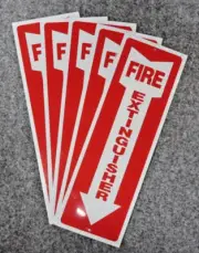 ✅5-pcs.-4" X 12"Aluminum Fire Extinguisher Sign Fade Resistant Rust Free