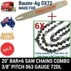 20" BAR AND 6 CHAINS 3/8 72DL .063" COMBO FOR BAUMR-AG CHAINSAW SX72