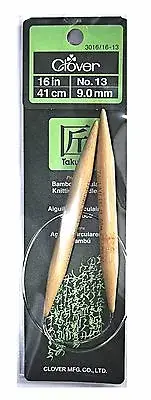 Clover Takumi Bamboo 16 Inch Circular Knitting Needle Size 13