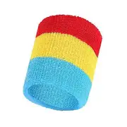 Sports Wristband Rainbow Striped Sweatbands Wrist Support for Men Women Gym Sports Supplies Breathable Elastic Wrist Brace sky blue
