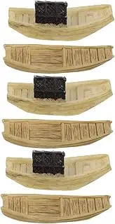 iplusmile 6pcs Resin Boat Models for Handicraft Miniature Boat Figurines for Home Office Decor Micro Landscape Accessories for Bonsai and Fairy Gardens