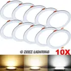 10X 18W 8-Inch Round Natural White LED Recessed Ceiling Light Canless Downlight